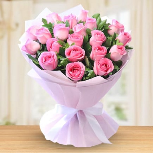 20 Pink Roses bouquet