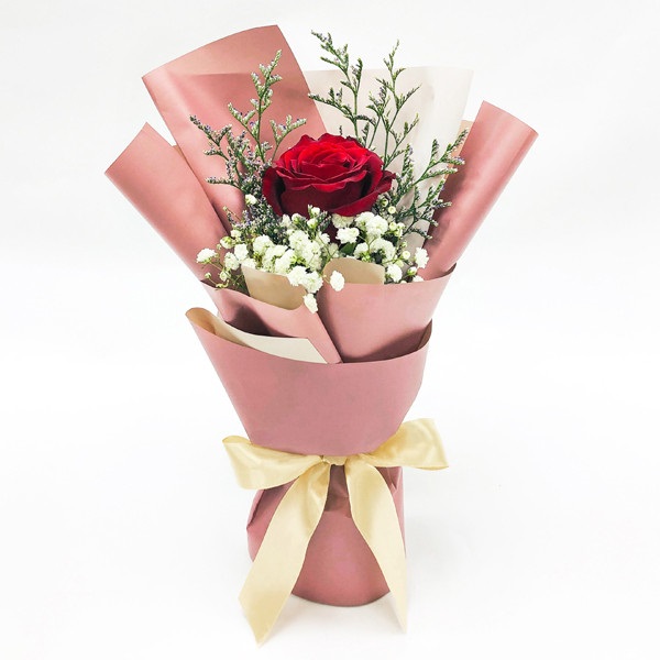 Single stalk red rose Bouquet