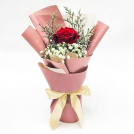 Single stalk red rose Bouquet